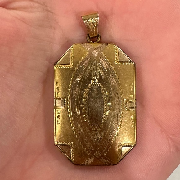 antique art deco gold locket - Picture 4 of 7